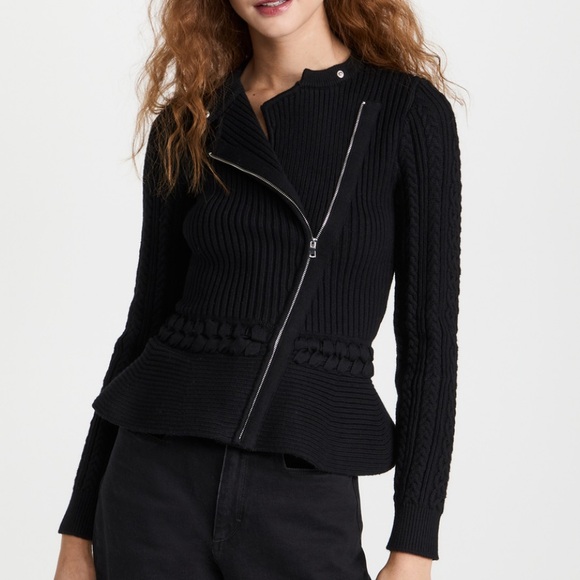 Jonathan Simkhai Sweaters - Jonathan Simkhai Andi Cardigan Black Ribbed Sweater